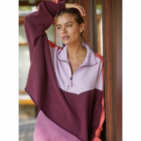 free people movement Tops - FP Movement Split Second Crop Half Zip Sweatshirt